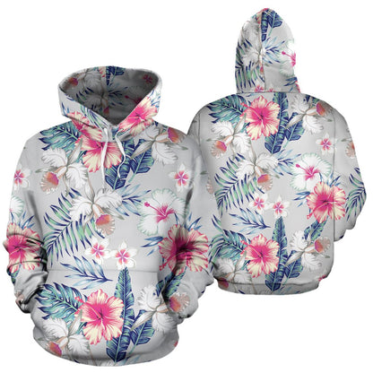 Hibiscus Print All Over Print Hoodie