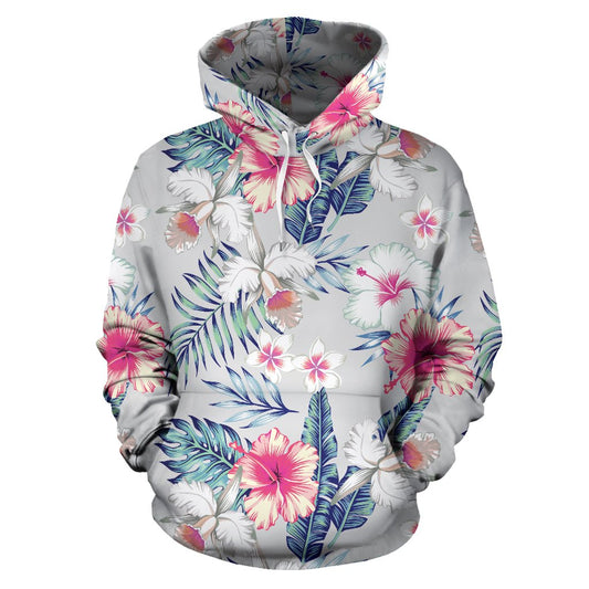 Hibiscus Print All Over Print Hoodie