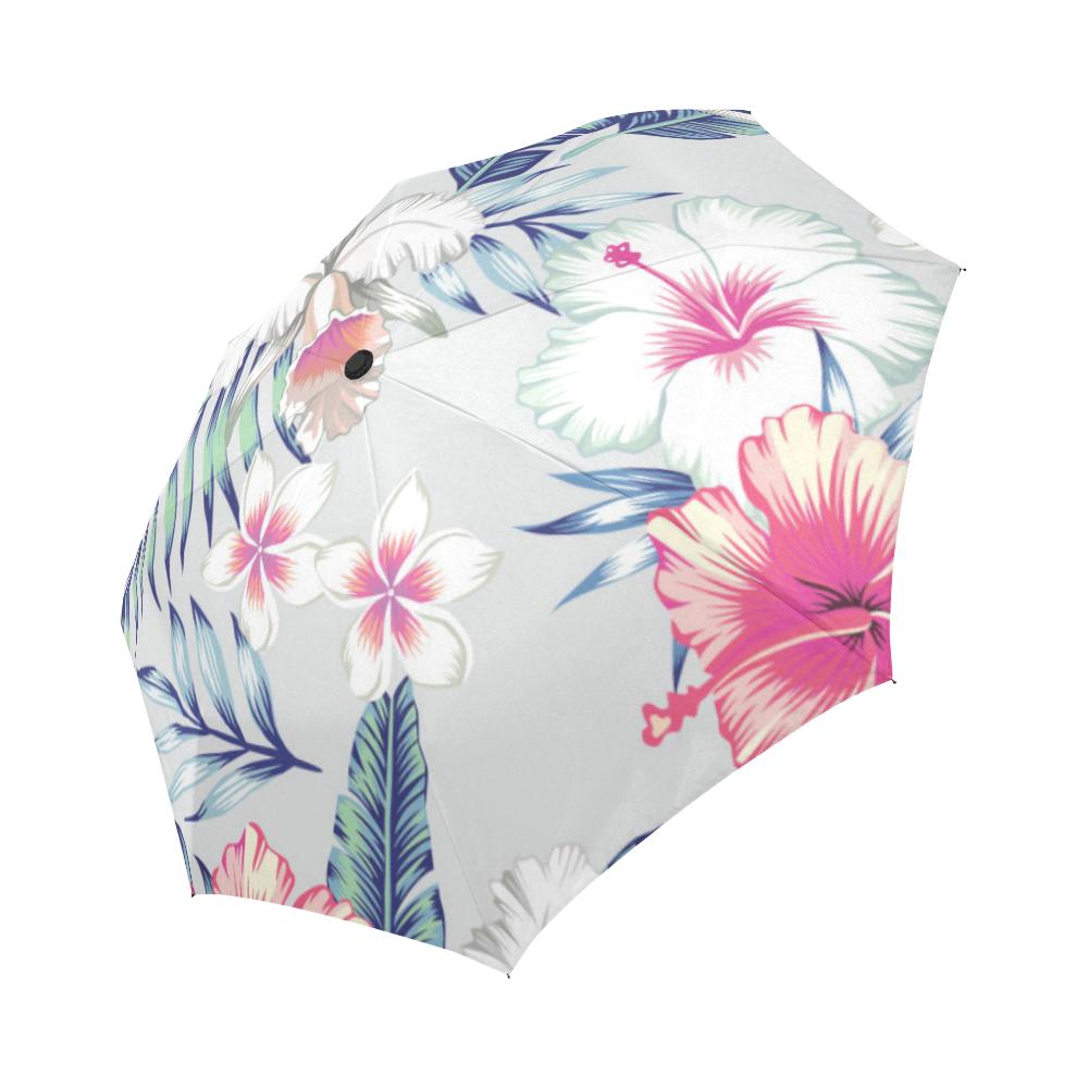 Hibiscus Print Automatic Foldable Umbrella