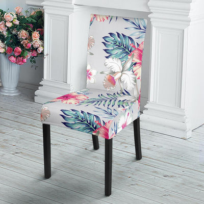 Hibiscus Print Dining Chair Slipcover-JORJUNE.COM