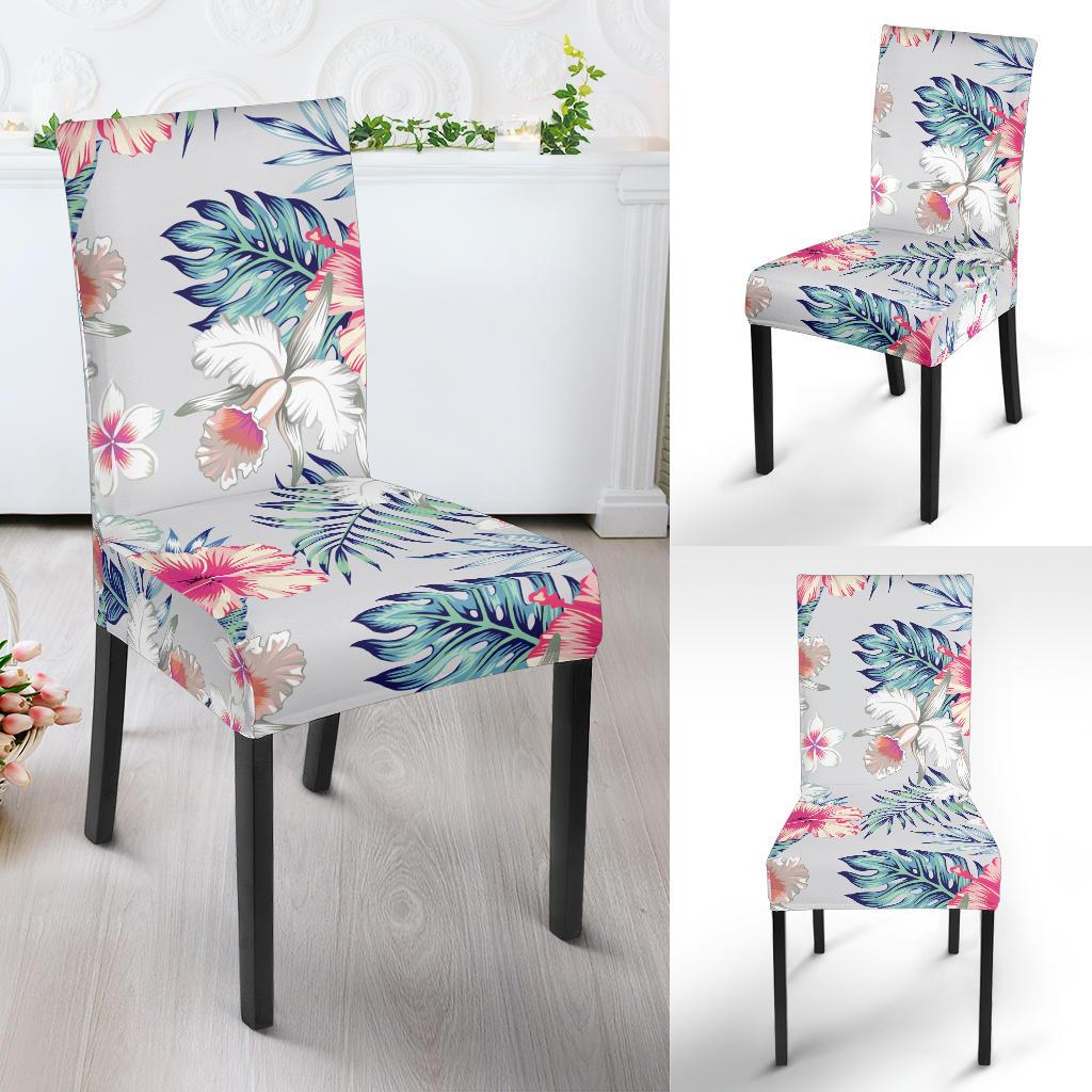 Hibiscus Print Dining Chair Slipcover-JORJUNE.COM