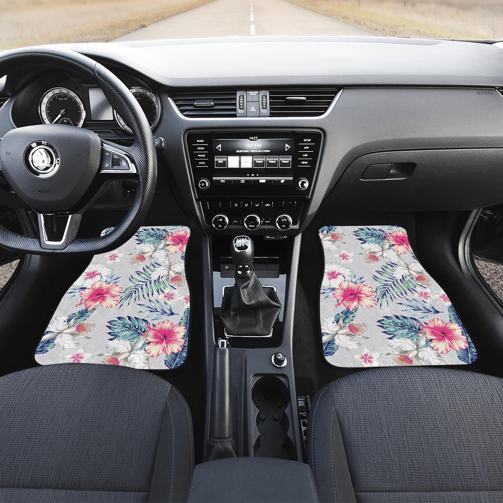 Hibiscus Print Front and Back Car Floor Mats