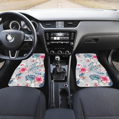Hibiscus Print Front and Back Car Floor Mats