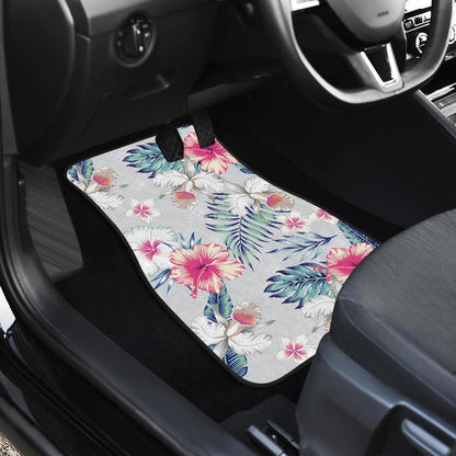 Hibiscus Print Front and Back Car Floor Mats