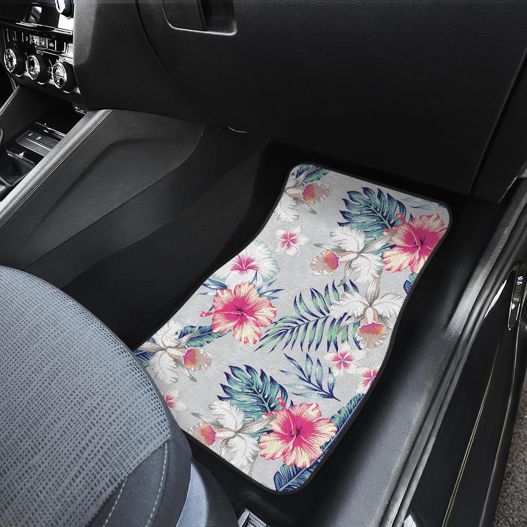 Hibiscus Print Front and Back Car Floor Mats