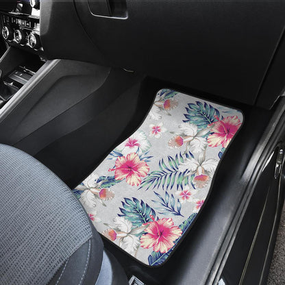 Hibiscus Print Front and Back Car Floor Mats