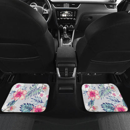 Hibiscus Print Front and Back Car Floor Mats
