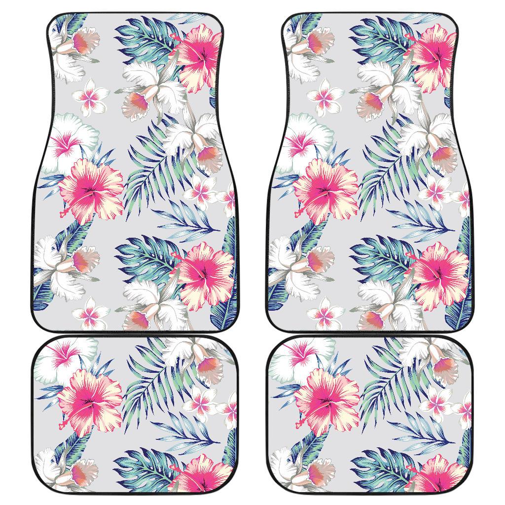 Hibiscus Print Front and Back Car Floor Mats