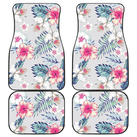 Hibiscus Print Front and Back Car Floor Mats
