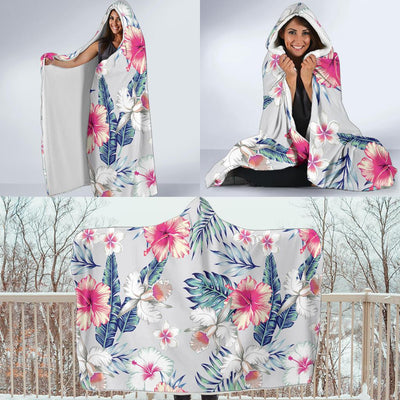 Hibiscus Print Hooded Blanket-JORJUNE.COM