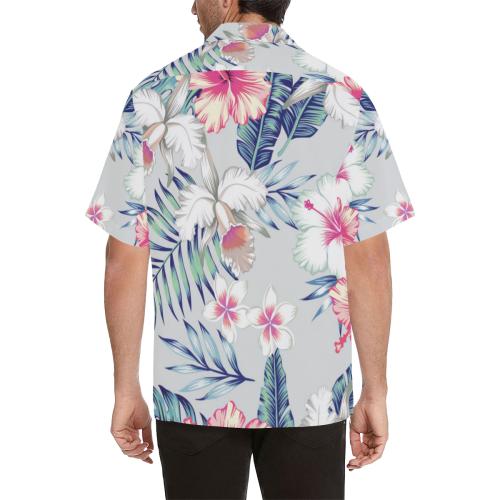 Hibiscus Print Men Hawaiian Shirt