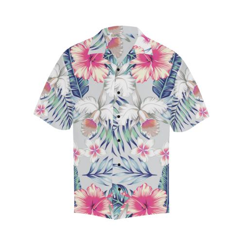 Hibiscus Print Men Hawaiian Shirt