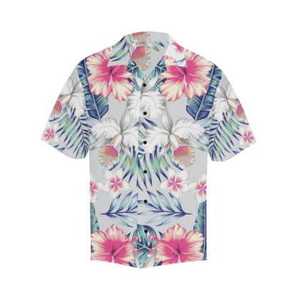 Hibiscus Print Men Hawaiian Shirt