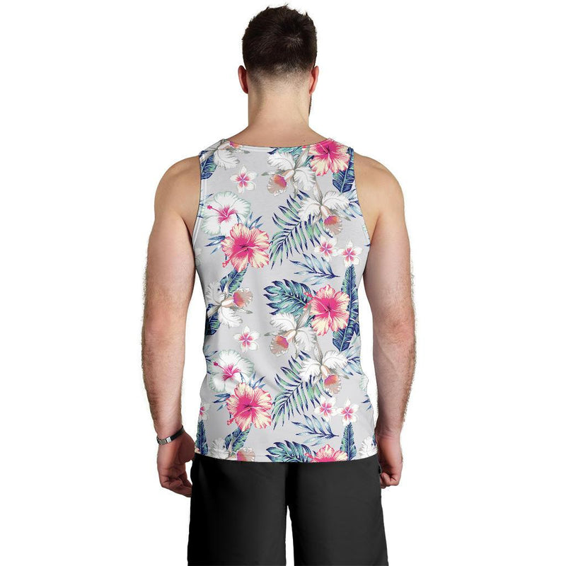 Hibiscus Print Men Tank Top