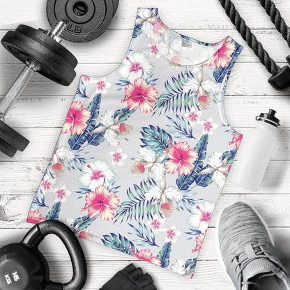 Hibiscus Print Men Tank Top