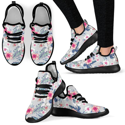 Hibiscus Print Mesh Knit Sneakers Shoes