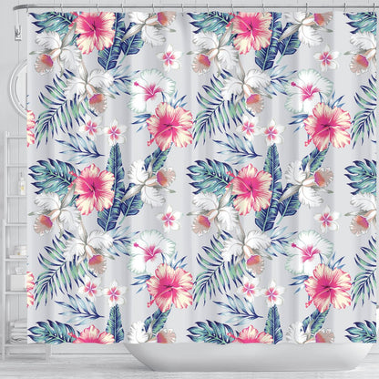 Hibiscus Print Shower Curtain