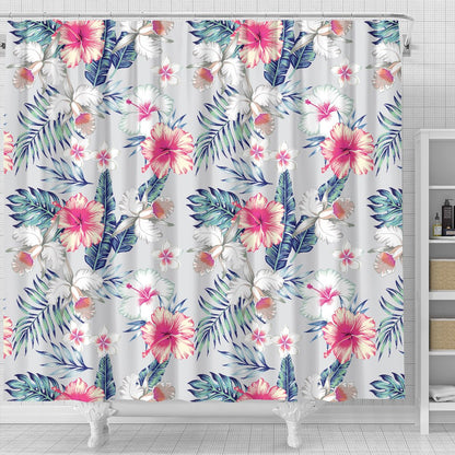 Hibiscus Print Shower Curtain
