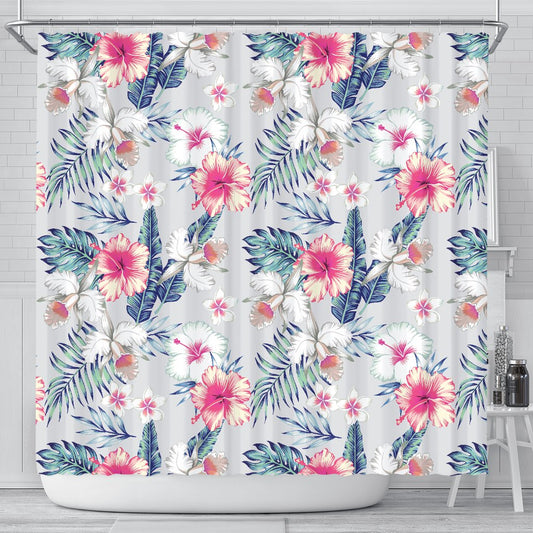 Hibiscus Print Shower Curtain