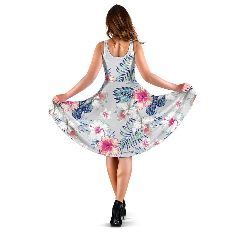Hibiscus Print Sleeveless Mini Dress