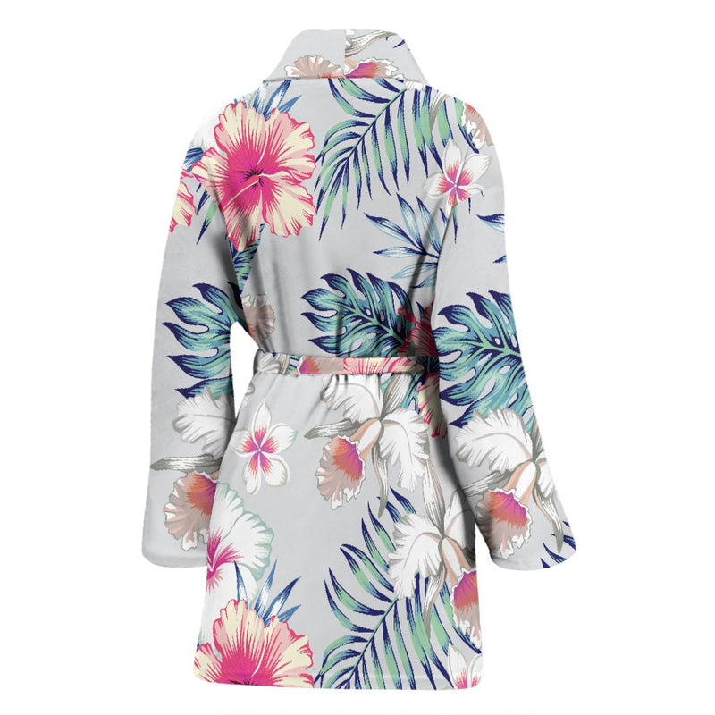 Hibiscus Print Women Bath Robe