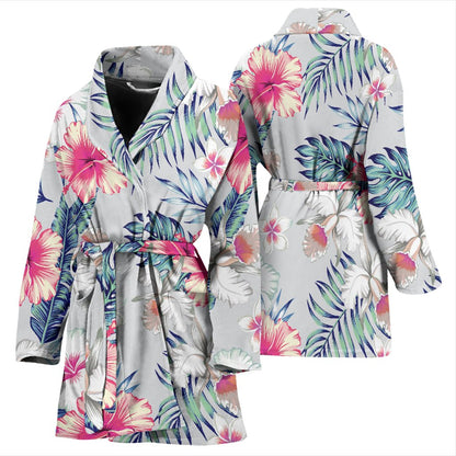 Hibiscus Print Women Bath Robe