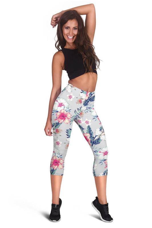 Hibiscus Print Women Capris