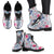 Hibiscus Print Women Leather Boots