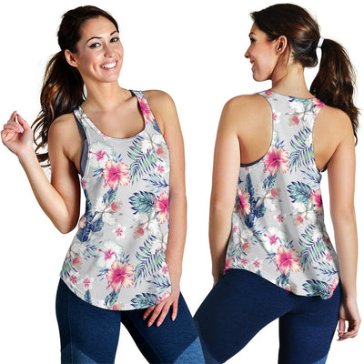 Hibiscus Print Women Racerback Tank Top