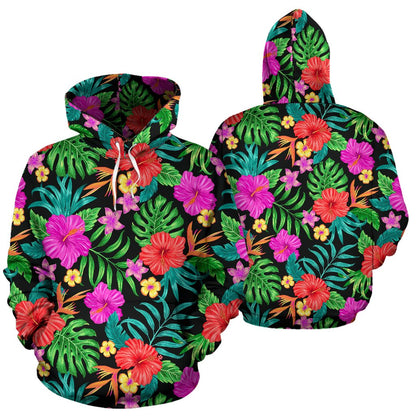 Hibiscus Red Hawaiian Flower All Over Print Hoodie