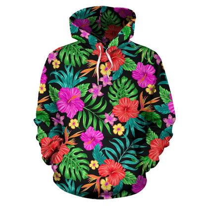 Hibiscus Red Hawaiian Flower All Over Print Hoodie