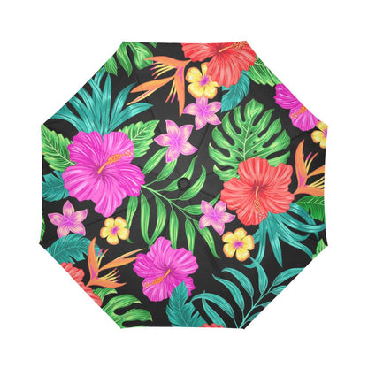 Hibiscus Red Hawaiian Flower Automatic Foldable Umbrella