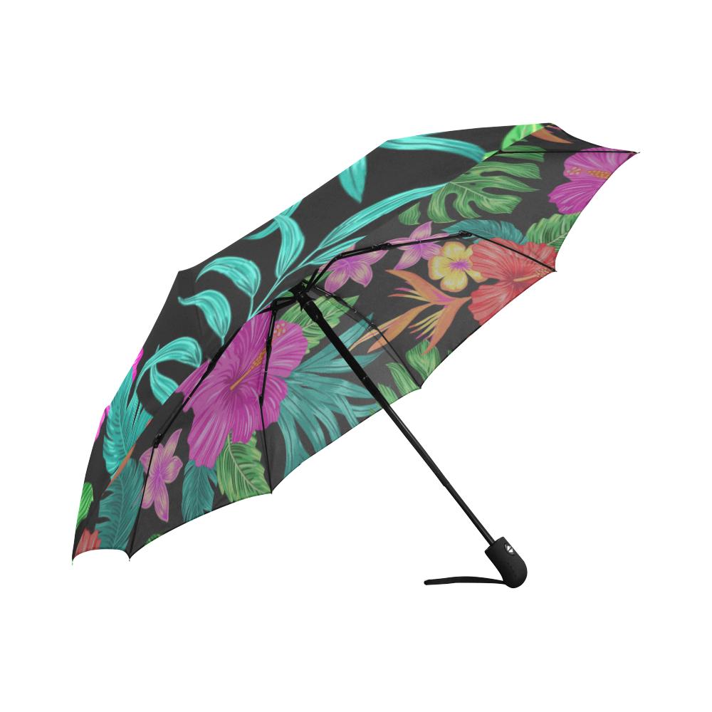 Hibiscus Red Hawaiian Flower Automatic Foldable Umbrella