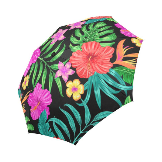 Hibiscus Red Hawaiian Flower Automatic Foldable Umbrella