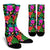 Hibiscus Red Hawaiian Flower Crew Socks