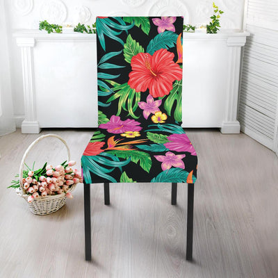 Hibiscus Red Hawaiian Flower Dining Chair Slipcover-JORJUNE.COM