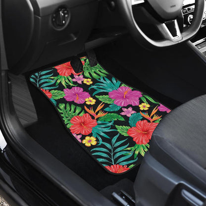 Hibiscus Red Hawaiian Flower Front and Back Car Floor Mats