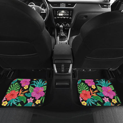Hibiscus Red Hawaiian Flower Front and Back Car Floor Mats