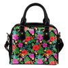 Hibiscus Red Hawaiian Flower Leather Shoulder Handbag