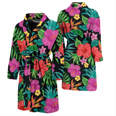 Hibiscus Red Hawaiian Flower Men Bath Robe