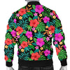 Hibiscus Red Hawaiian Flower Men Casual Bomber Jacket