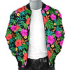 Hibiscus Red Hawaiian Flower Men Casual Bomber Jacket