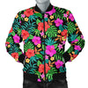 Hibiscus Red Hawaiian Flower Men Casual Bomber Jacket