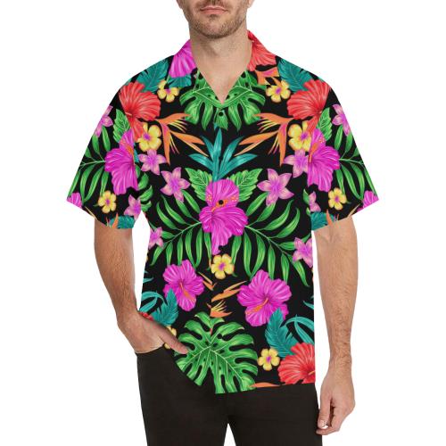 Hibiscus Red Hawaiian Flower Men Hawaiian Shirt
