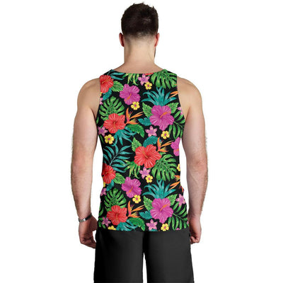 Hibiscus Red Hawaiian Flower Men Tank Top