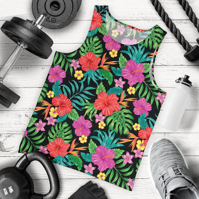 Hibiscus Red Hawaiian Flower Men Tank Top