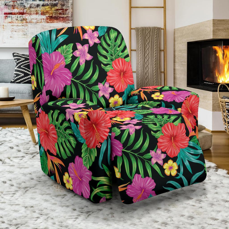 Hibiscus Red Hawaiian Flower Recliner Slipcover-JORJUNE.COM