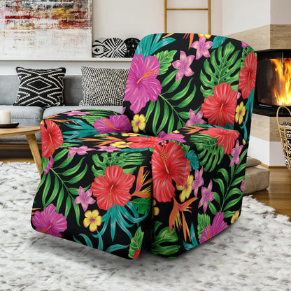 Hibiscus Red Hawaiian Flower Recliner Slipcover-JORJUNE.COM