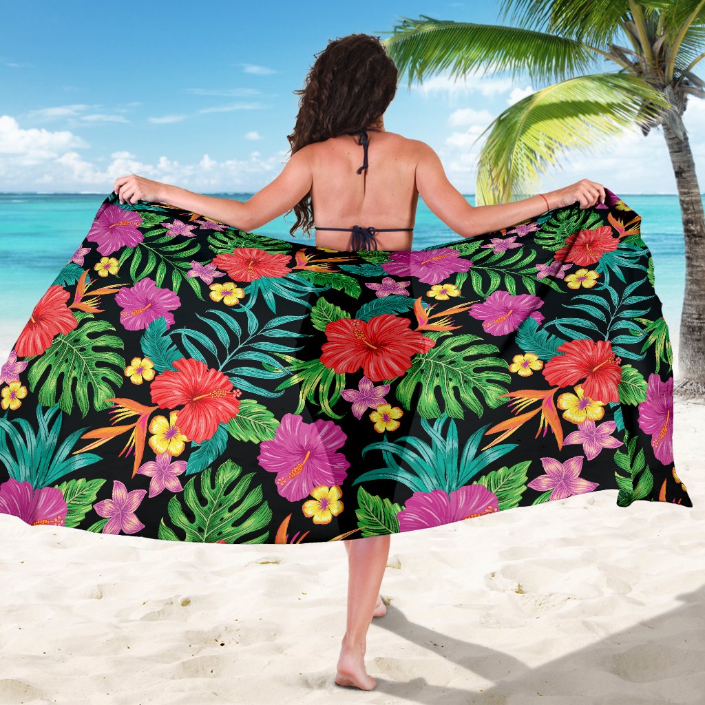 Hibiscus Red Hawaiian Flower Sarong Pareo Wrap