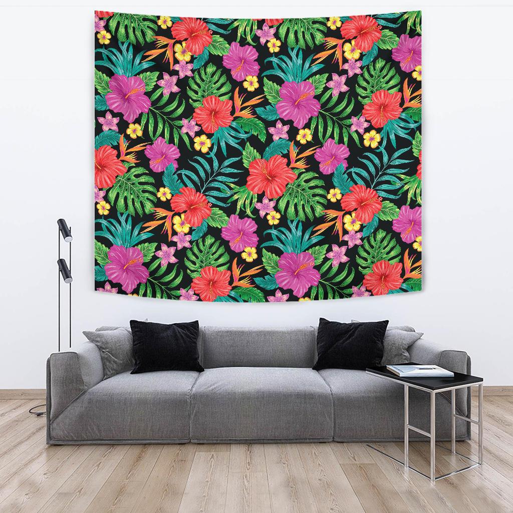 Hibiscus Red Hawaiian Flower Tapestry